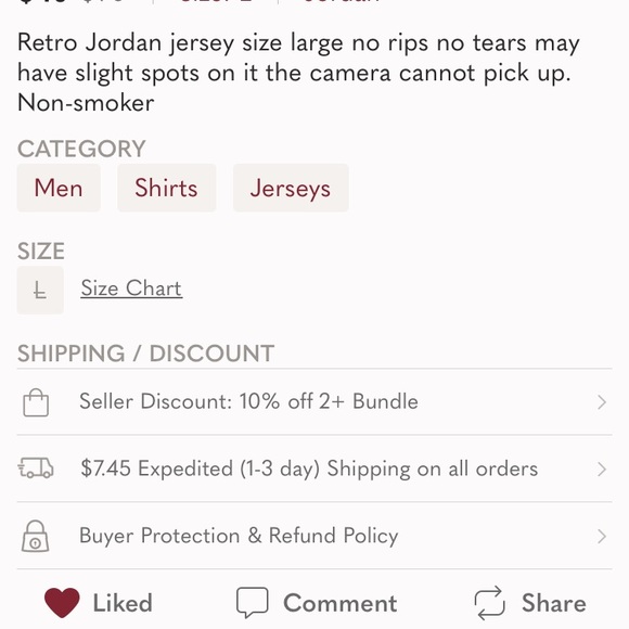 Vintage retro Jordan jersey size large - Picture 5 of 5